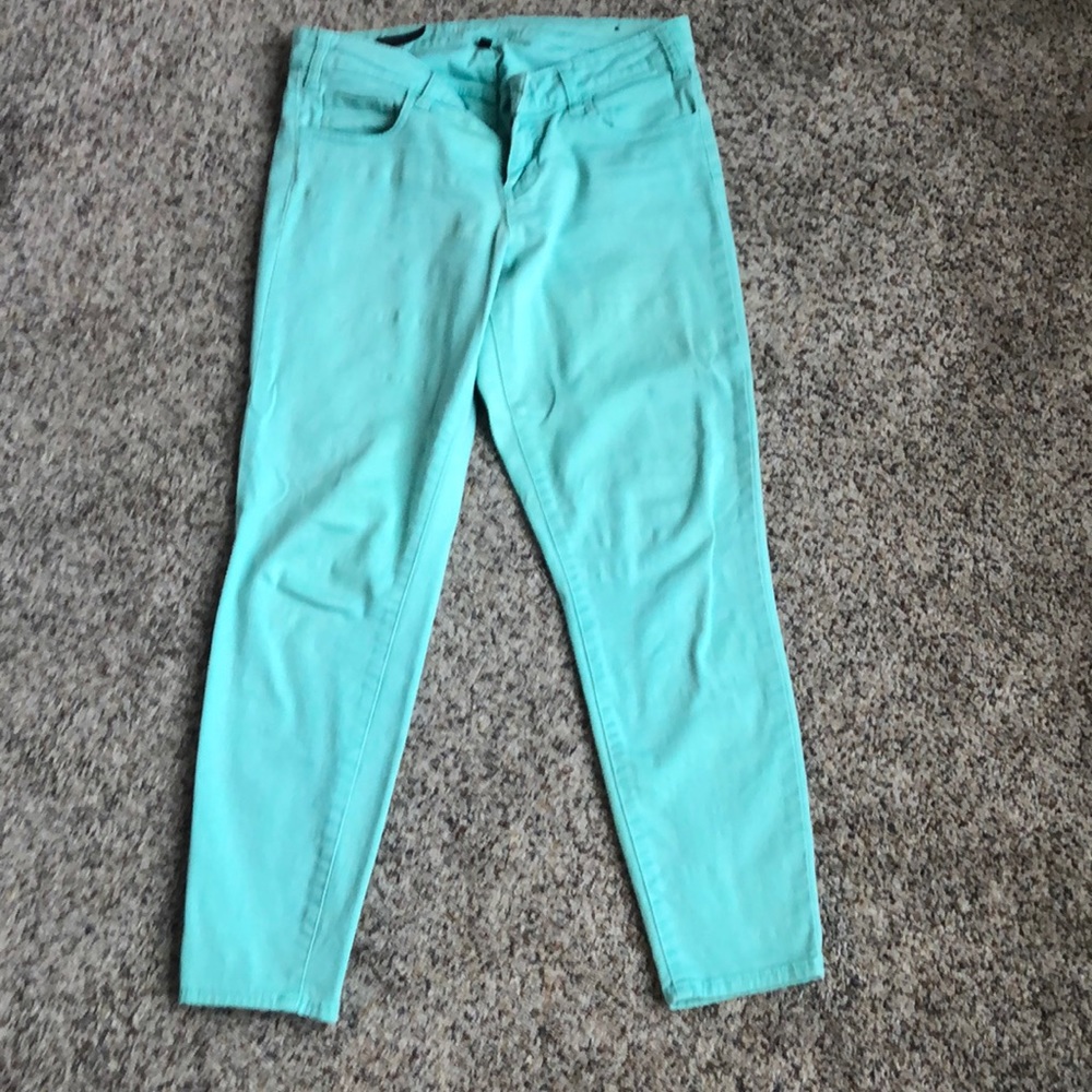 Turquoise denim pants